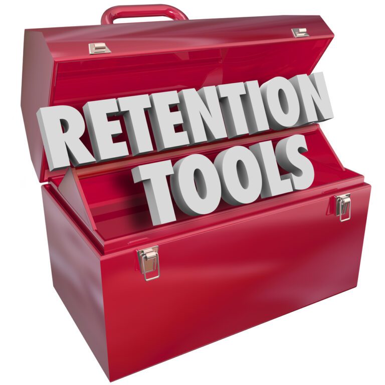 A red tool box containing retention tools