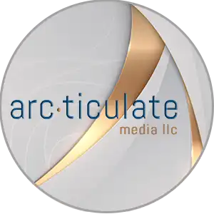 The logo for Arcticulate Media, a graphic design company.